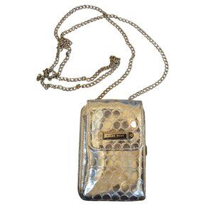 Vintage y2k Nine West Space Age  Silver Polka Dot Metal Crossbody Wallet Chain